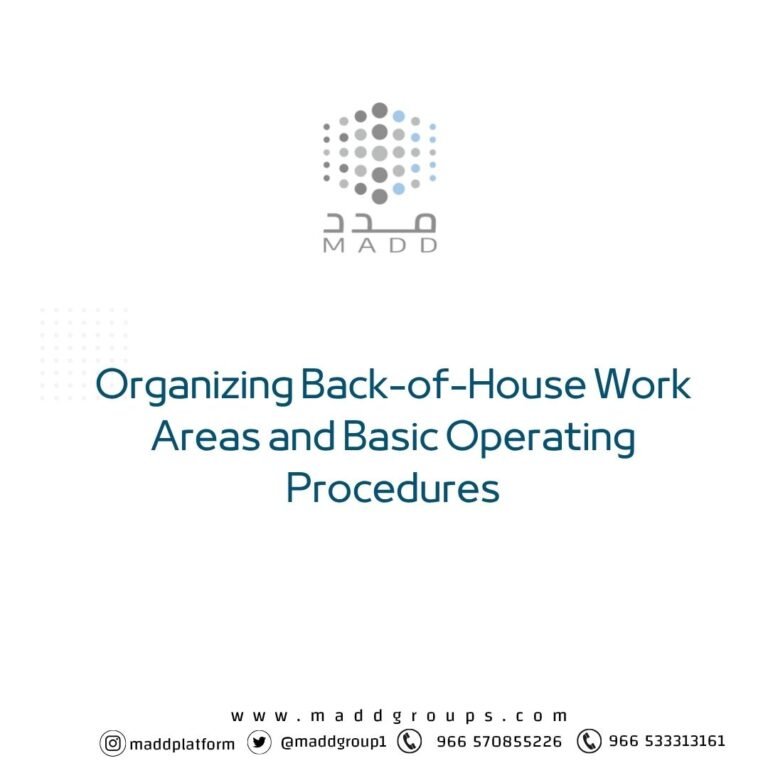 Organizing Back-of-House Work Areas and Basic Operating Procedures